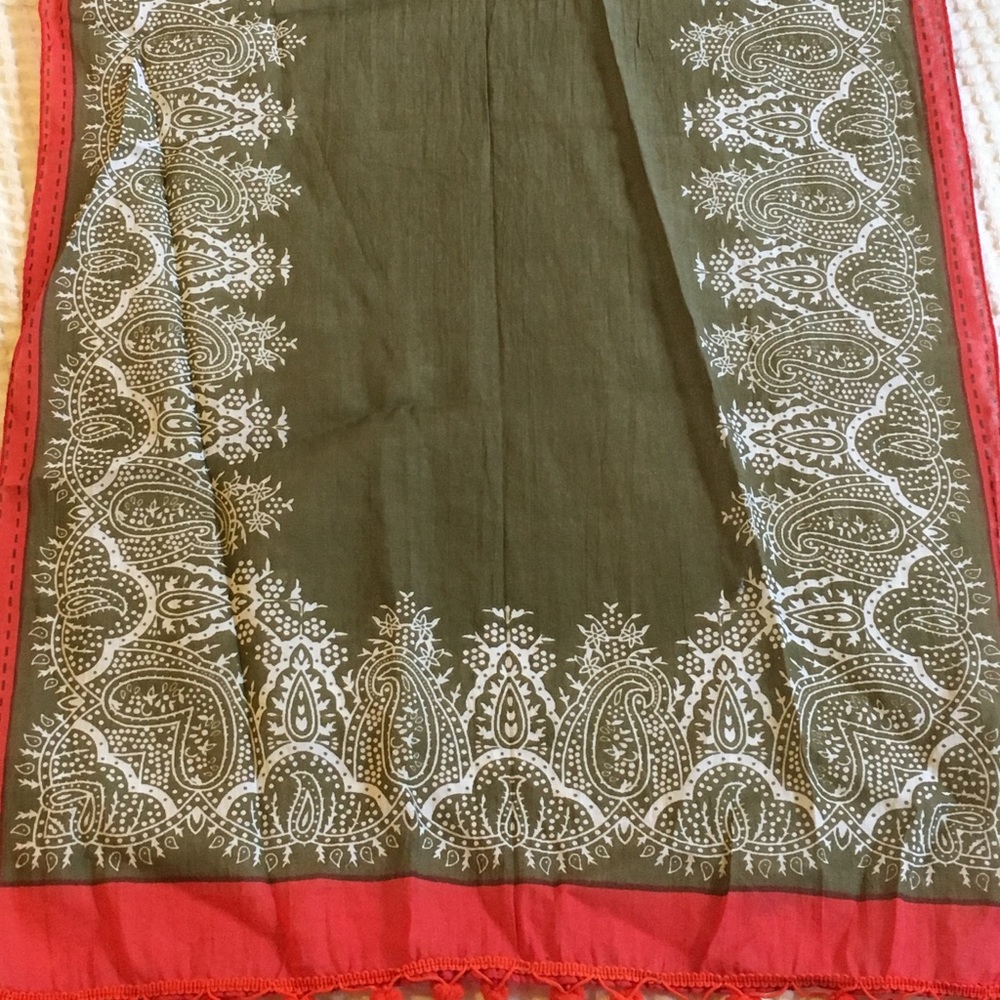 Olive & Coral Fair Trade Scarf